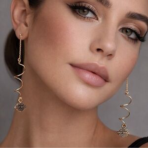 Harley-Davidson Official 10k Gold Dangle Earrings